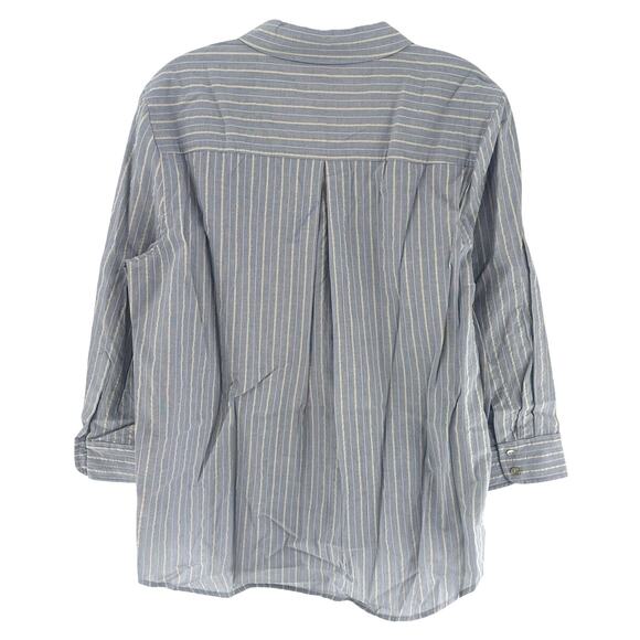 L'Agence Women's Light Blue/Bone Stripe Daniella Shirt Size XL - Picture 9 of 9